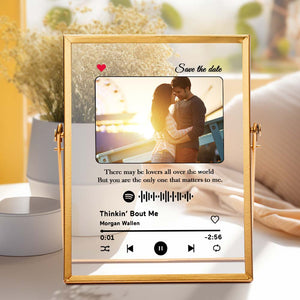 Custom Music Plaque, Personalised Spotify Song Plaque With Your Photo,  Romantic Gift for Couple, Anniversary, Wedding, Friend, Keepsake 