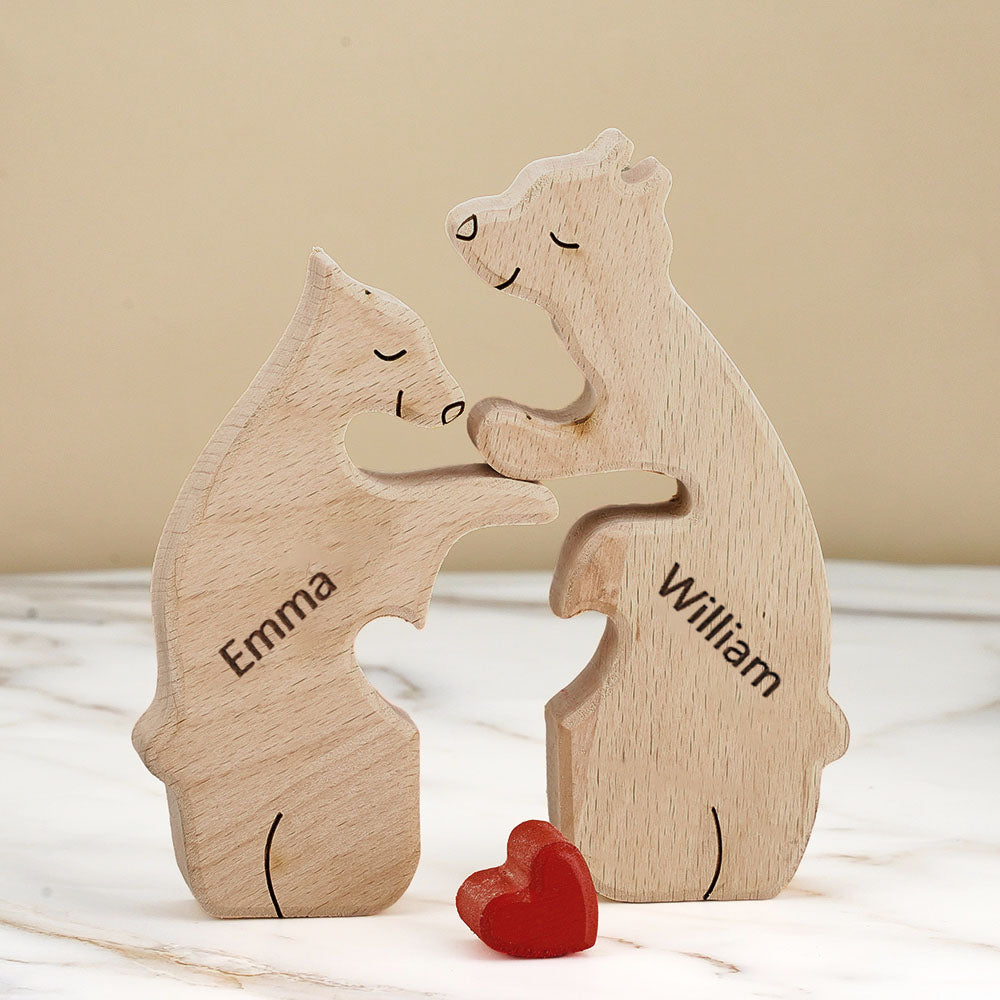 Handmade OOAK Wooden Puzzle Stands Up 6 Pieces Bears Oklahoma