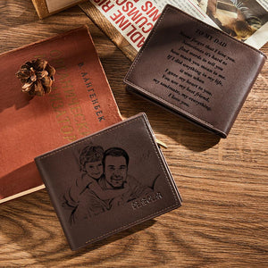 Custom Photo Engraved Wallet  Personalized Men's Short Wallet -  MyPhotoWallet