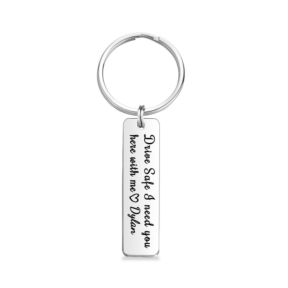 TE-US Drive Safe I Need You Here with Me - Keychain for Couples