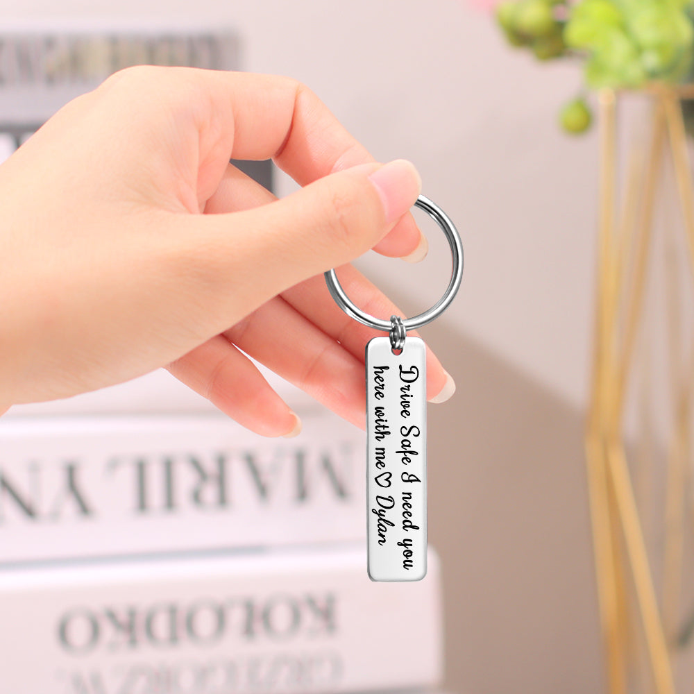 Custom Photo Keychain, Drive Safe Keychain, I Need You Here With Me,  Picture Keychain, Gift For Long Distance Boyfriend, Personalized Metal  Keychain For Girlfriend - Necklacespring