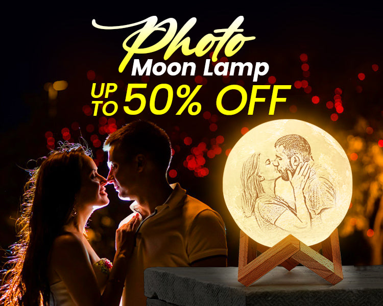 Realistic Custom Photo Moon Lamp – Customizable Love