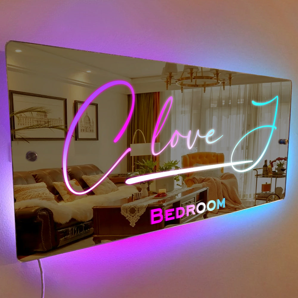 Buy Personalized Name Mirror Led Light, Personalized Mirror Name Sign, Name  Light Up Sign for Wall, Personalised Name Light Up Mirror with Led Color  Changing Lights for Bedroom Office Shop Decor Online