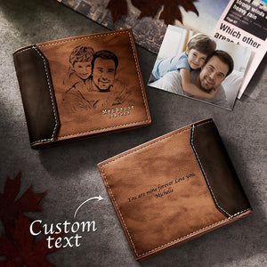 Mens Leather Wallet, Trifold Mens Wallet, Engraved Wallet, Groomsman Gift, Gift for Him, Boyfriend Gift, Anniversary gift, Christmas Gift