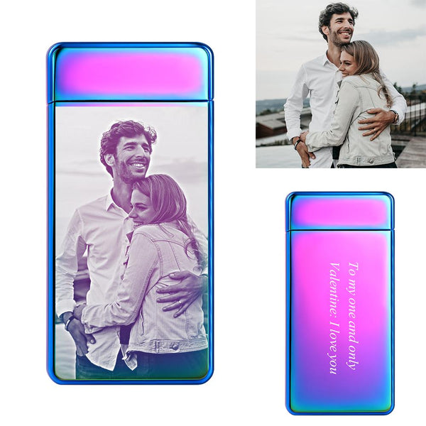 Custom Photo Engraved Lighter | Electronic Cigarette Lighter | Purple