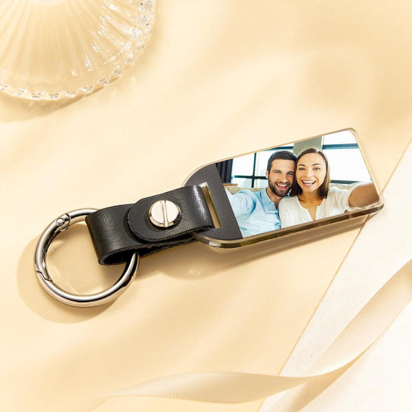 Custom Photo Keychain Creative Simple Couple Gifts - Myphotowallet