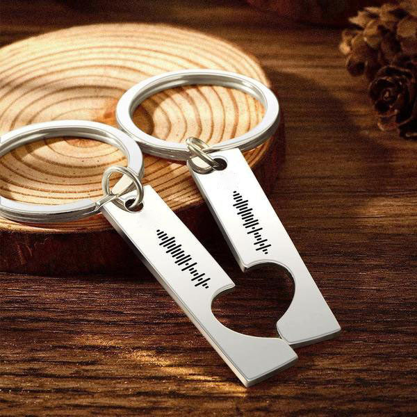 Valentine's Day Gifts Scannable Custom Keychain Music Keyring Stainless Steel Keychain Personalized Keychain Gift for Her