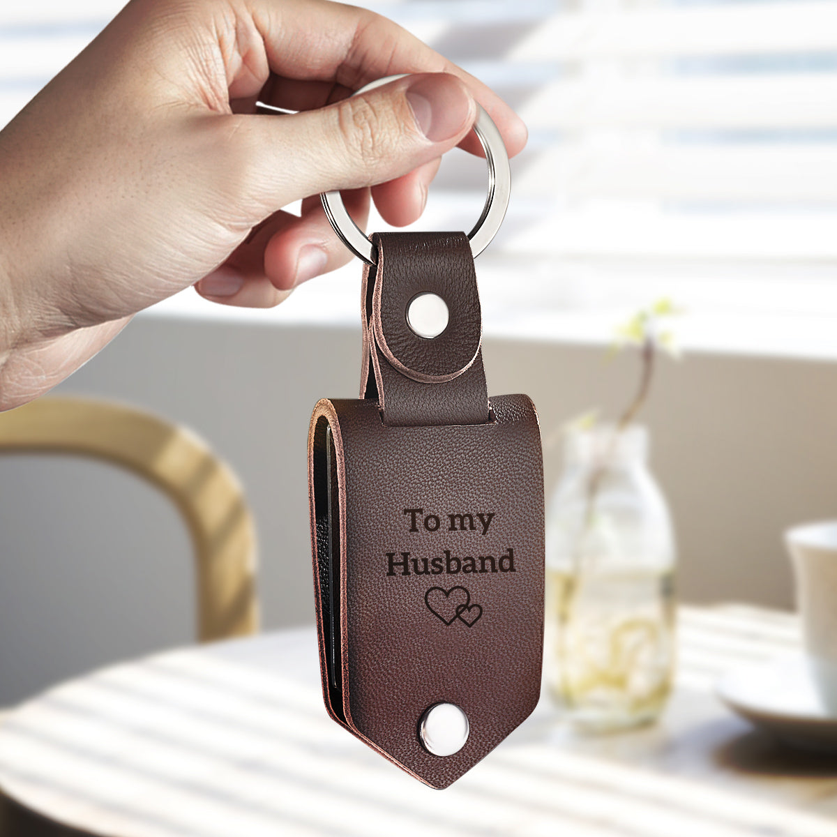 Macorner Drive Safe - Personalized Stainless Steel Keychain - Valentine's Day Gifts for Men, Husband, Him, Boyfriend